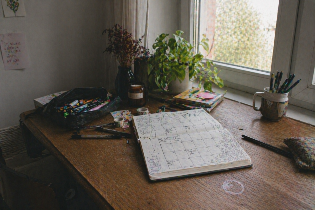 Идеи разворотов Bullet Journal для месяца